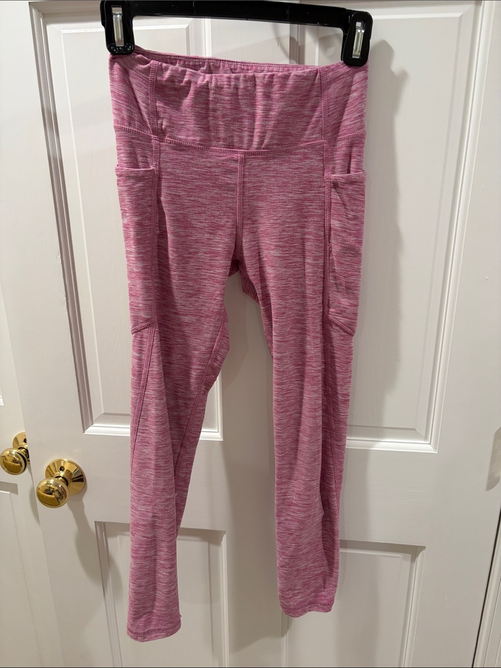 Hanna Andersson Pink Space-Dye Leggings with Side Pockets